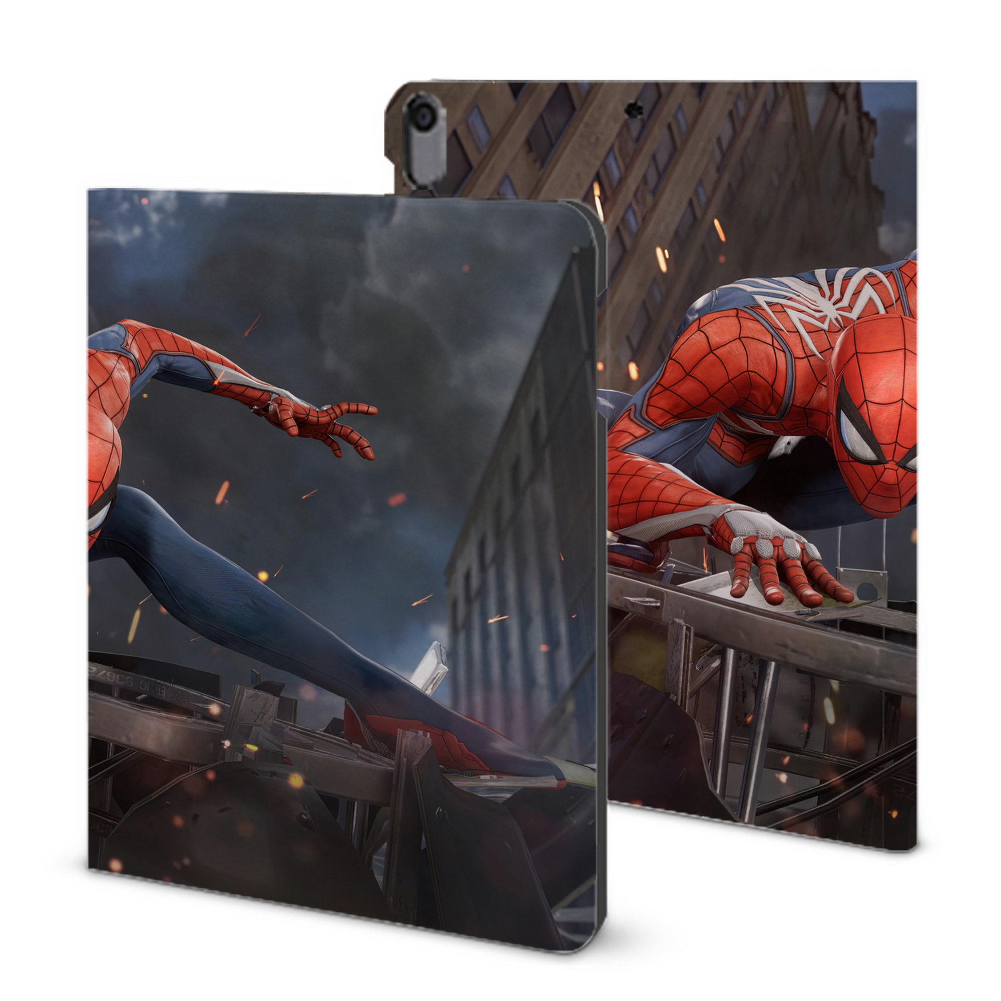 （画像用） Spider Man スパイダーマン IPad ケース ブック型 PUレザー TPU 耐衝撃 軽量 薄型 ペン収納なし 全面保護 IPad 各モデル対応